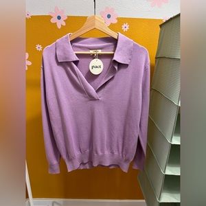 BRAND NEW FINE KNIT POLO SWEATER